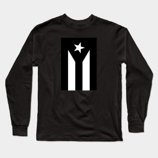 Puerto Rico Resistance Black and White Flag Long Sleeve T-Shirt